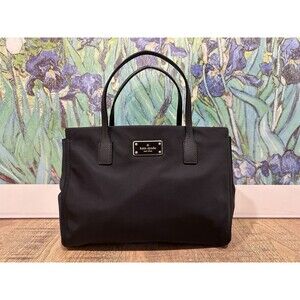 Kate Spade black nylon handbag with Michael Kors crossbody strap see description